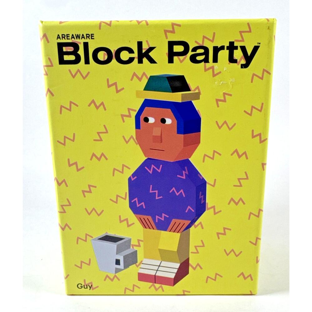 Areaware Block Party Wooden Blocks GUY By Andy Rementer Ages 6+ New In Box